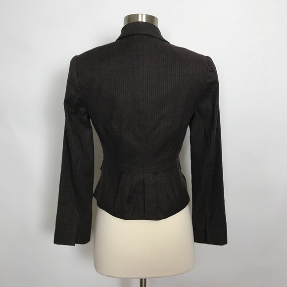 Banana Republic petite pinstripe brown blazer 0P - Picture 4 of 8